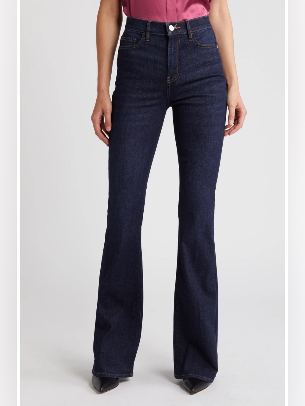 FRAME Le High Flare Jeans Fawcett Dark Wash High Rise 32